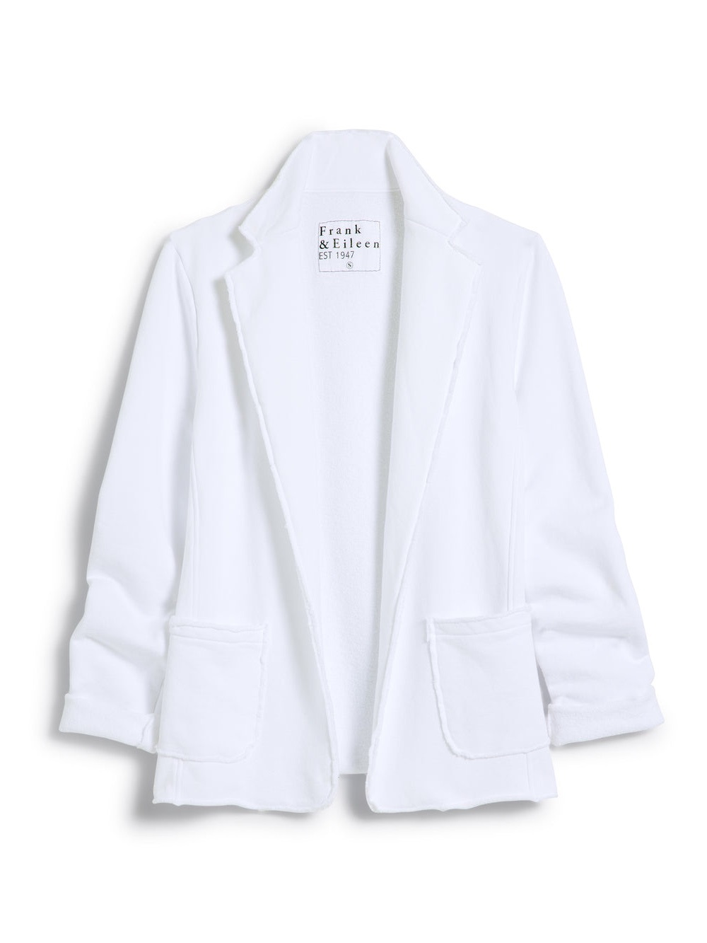 NWOT FRANK & EILEEN Dublin Blazer White Cotton Blend